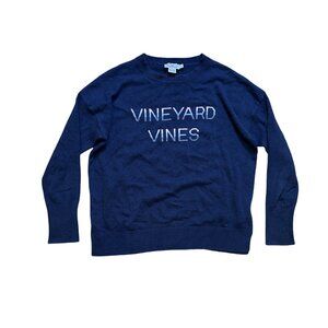 Vineyard Vines Womens Sweater Pullover S Navy Blue Casual Crewneck Logo